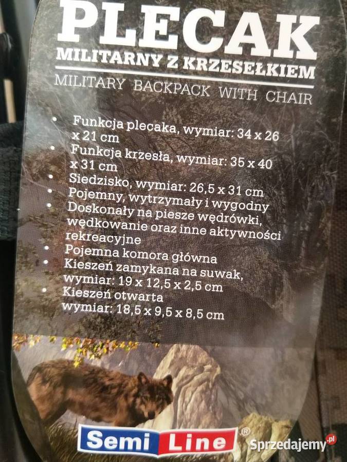 NAJTANIEJ Plecak Militarny z Krzesełkiem Zabrze