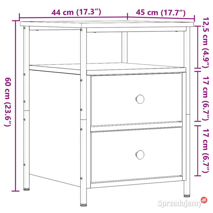 Szafka nocna stare drewno 44x45x60 WM857254 sprzedam