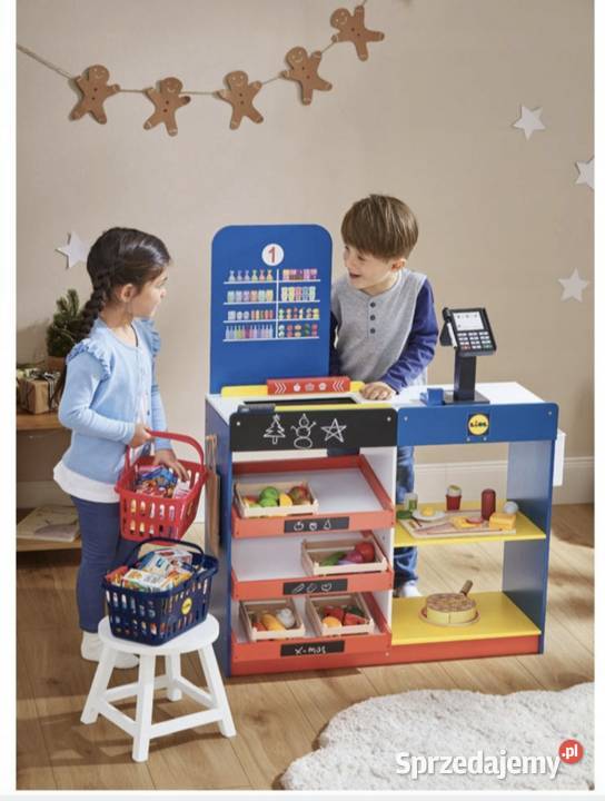 DREWNIANY SKLEP LIDL Z KASĄ I AKCESORIAMI DZIECI Radom