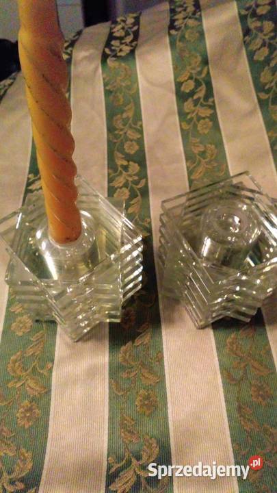 Oryginalny świecznik szklany Warszawa sprzedam