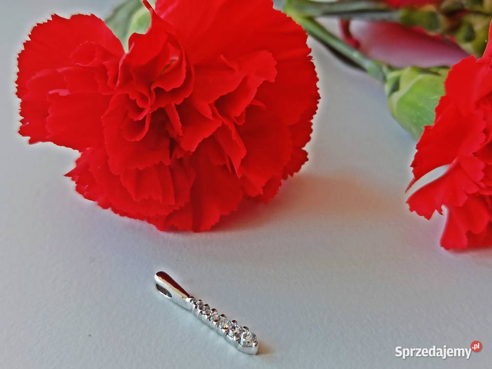 Podłużna delikatna zawieszka łezka cyrkonie