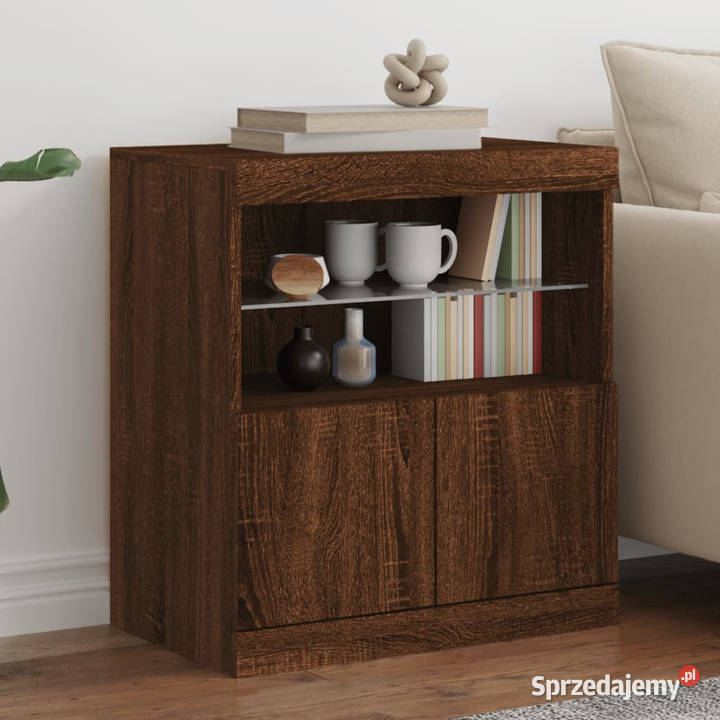 Szafka z oświetleniem LED brązowy dąb 60x37x67 mazowieckie Warszawa