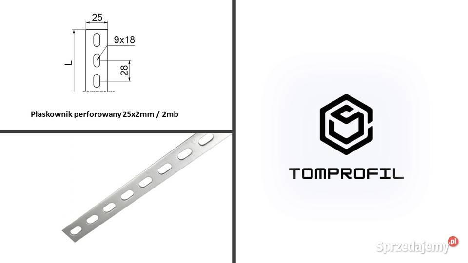 Płaskownik perforowany ocynk 25x2mm 550 1 Kozienice