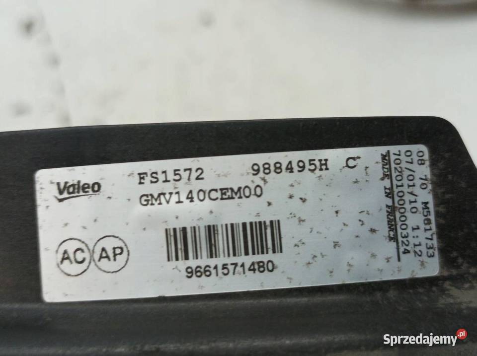 WENTYLATOR CHŁODNICY 16 VTI 9661571480 Peugeot