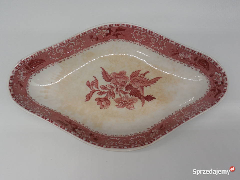 Półmisek Salinerka Spode Camilla Pink Red Anglia Antyki, Sztuka, Kolekcje wielkopolskie Raszków