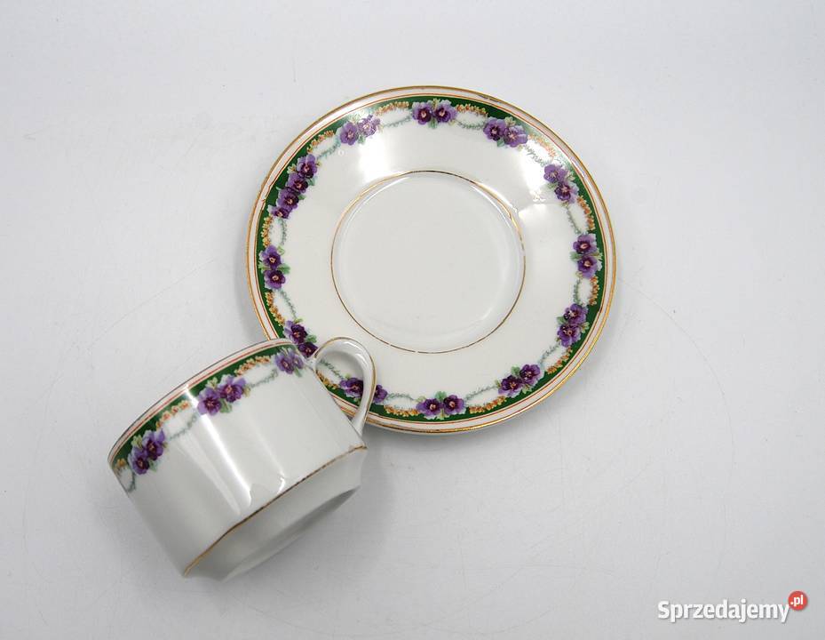 Porcelana KPM zestaw 4 filiżanek ze spodkiem Poznań