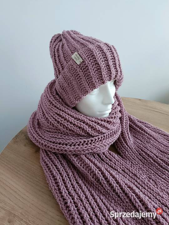 Komplet zimowy czapka szalik handmade Rzeszów
