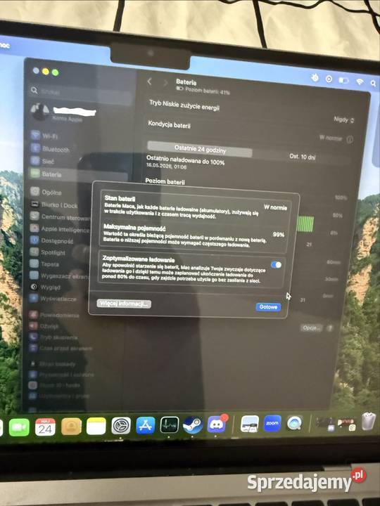 Macbook 13 Air M3 2024r 24GB 512 GB Karta graficzna śląskie Żory