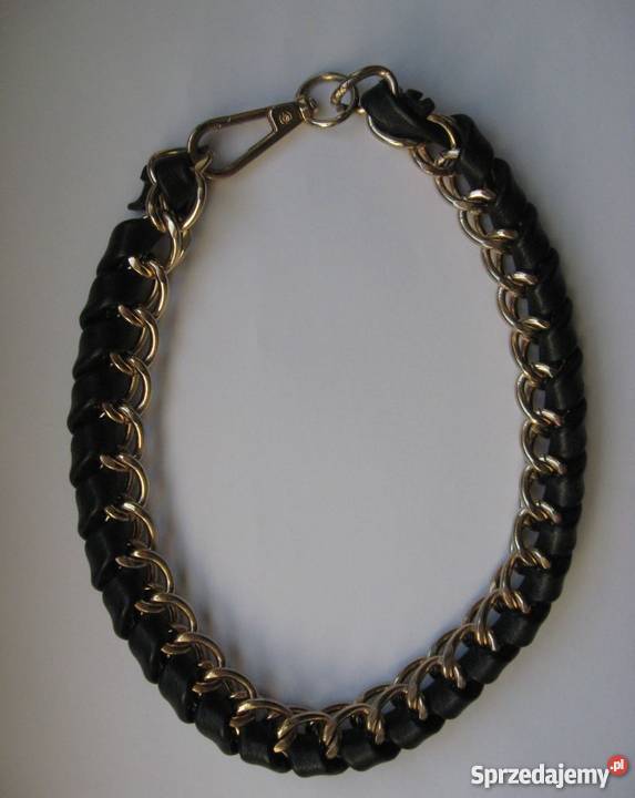 Naszyjnik złoty łańcuch ze skórą podlaskie sprzedam