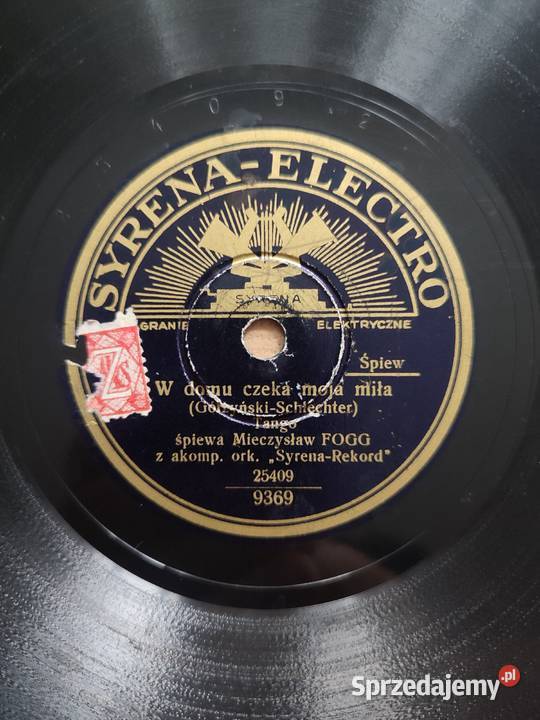 Płyta szelakowa Syrena Electro Mieczysław Fogg