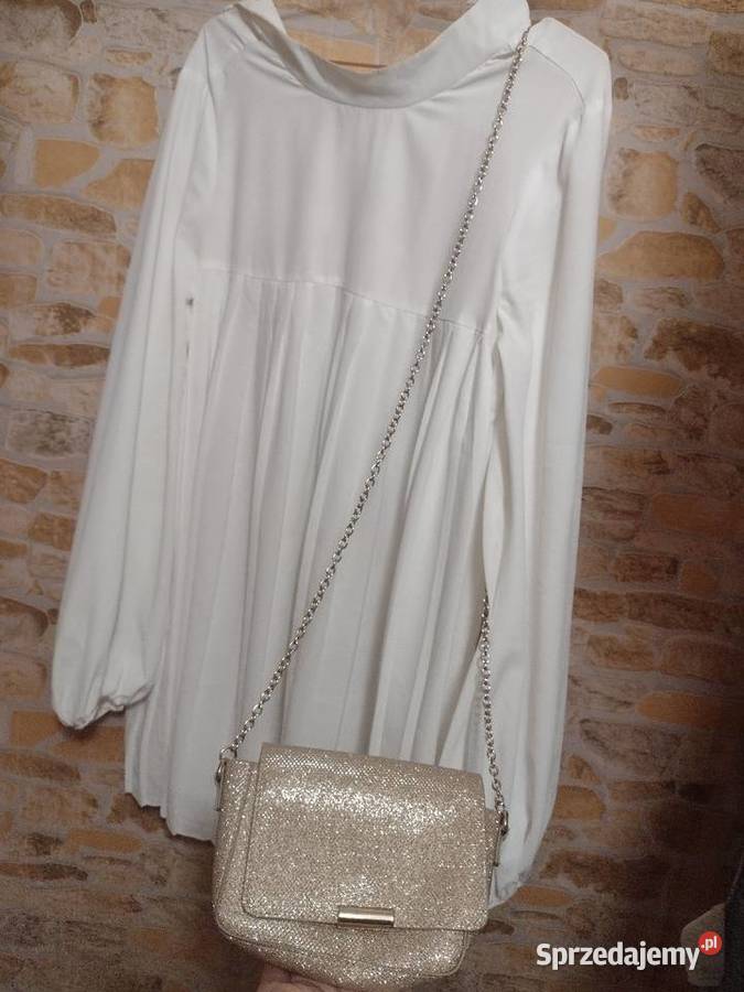 Złota torebka listonoszka brokatowa z Londynu Dla kobiet