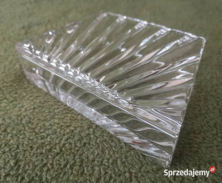 Masywny serwetnik kryształowy American Cut Katowice