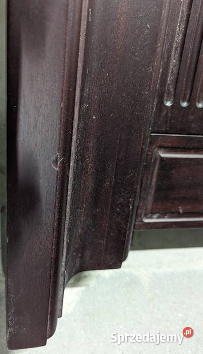 Drzwi używane lite drewno kolor mahoń z ramą Wiślinka