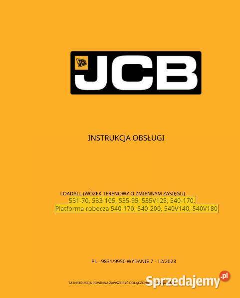 JCB 53170 533105 53595 535V125 540170 540200 świętokrzyskie Kielce sprzedam