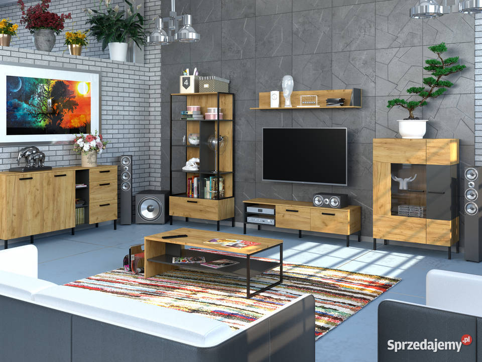 SANTES biurko 1d1s120 dąb craft złoty antracyt Rzeszów