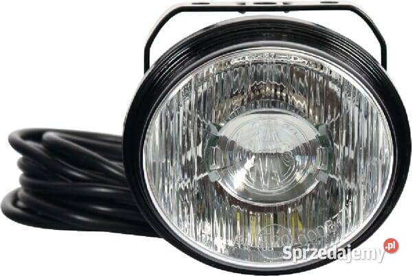 Lampa do jazdy dziennej LED okrągła 1224V biała Oświetlenie małopolskie Kamionna