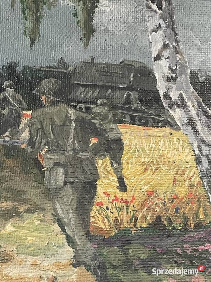 Bitwa pod Studziankami obraz olejny na sklejce