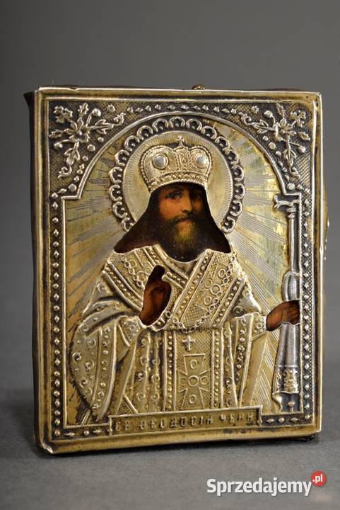 Rosyjska miniatura ikona srebro 875 XIX wiek sprzedam