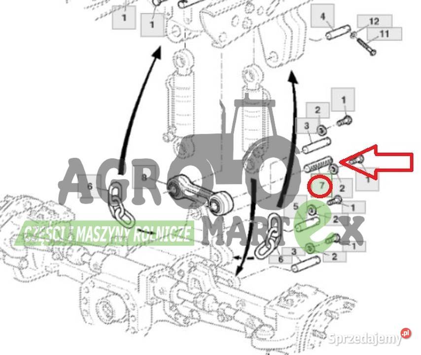 L171721 KOŁEK SPRĘŻYNOWY TLS JD John Deere Wichrów sprzedam