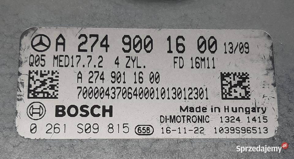 STEROWNIK ECU SILNIKA MERCEDES W205 20 CGI