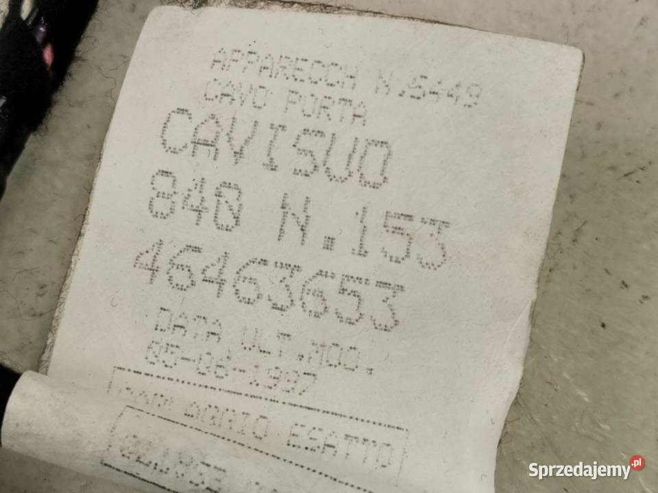 WIĄZKA INSTALACJI DRZWI PRAWYCH LANCIA YPSILON Materiały instalacyjne