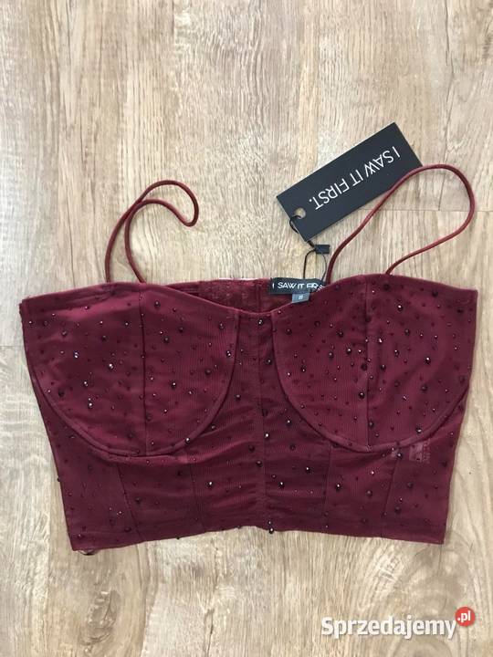 Bordowy top gorsetowy S Rozmiar 36(S) Hajnówka sprzedam