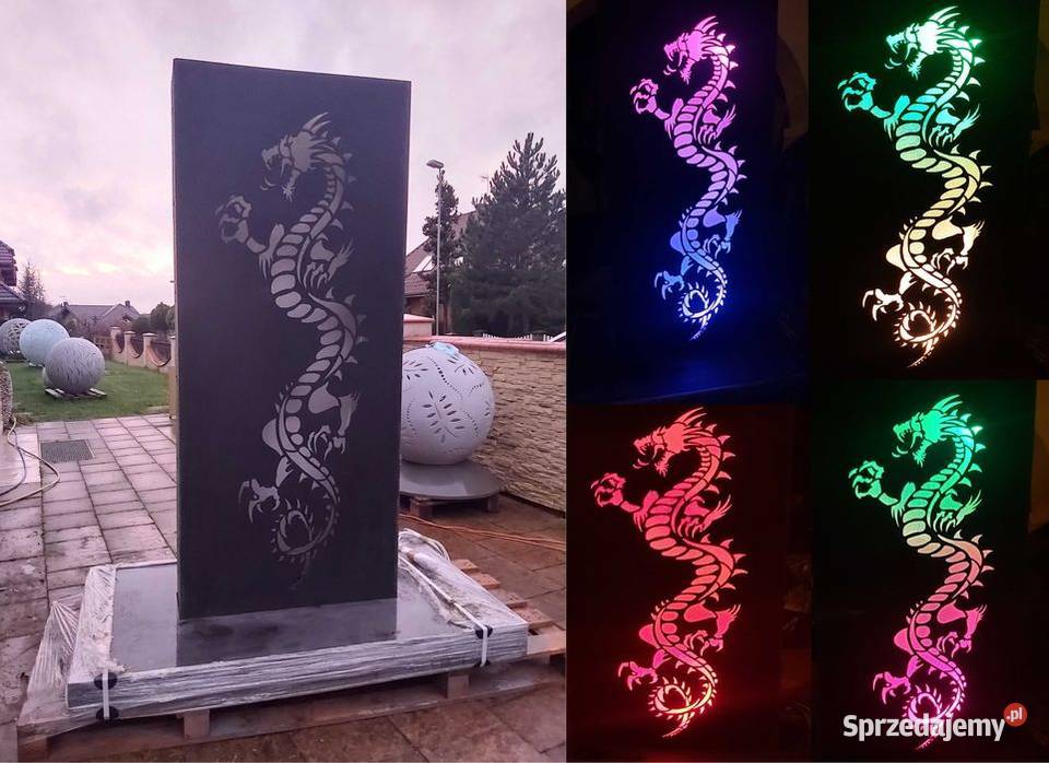Smok Lampa Led RGB h200 Dekoracja ogrodowa zachodniopomorskie Szczecin