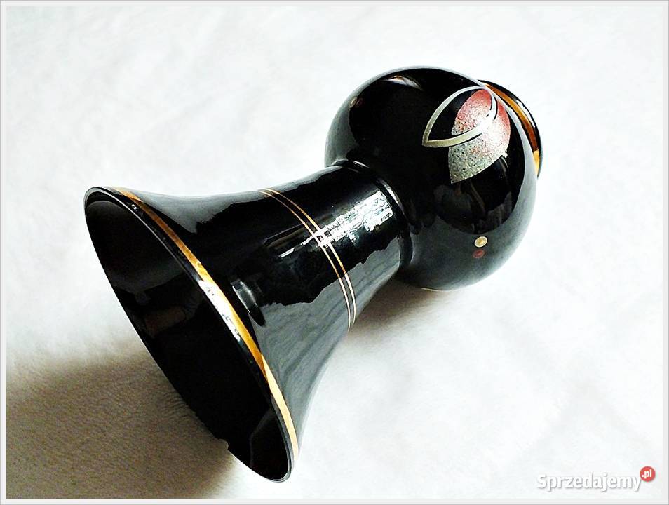 Stary czarny wazonik Kolekcjonerski Włochy lat lubuskie Żary