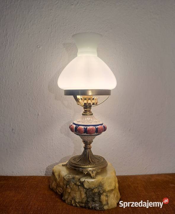 mała nocna porcelanowa lampka ze szklanym Lampy stołowe i nocne Lampy mazowieckie Warszawa
