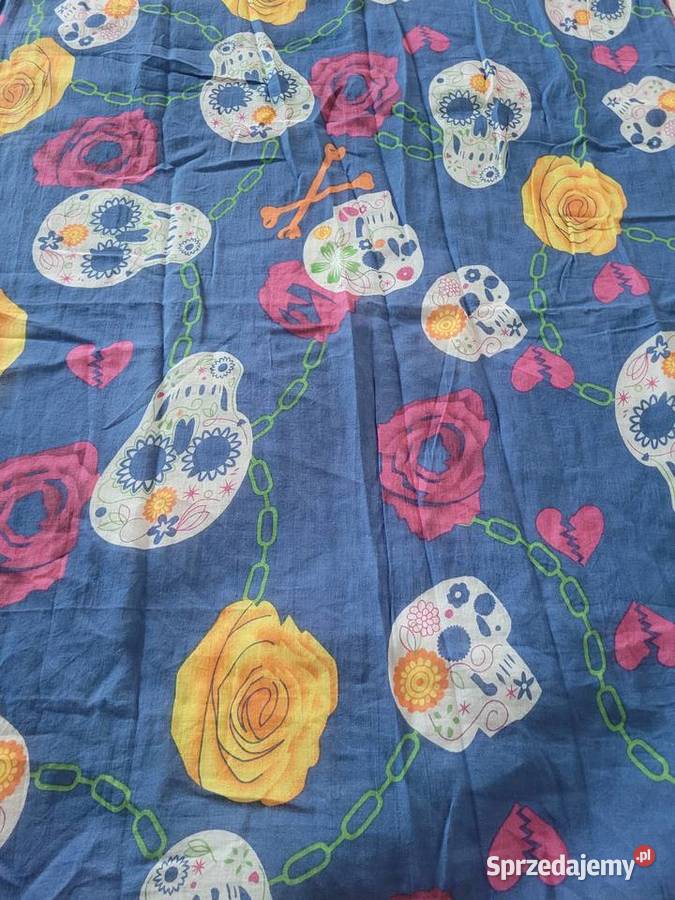 Niebieska chusta apaszka bandamka wzór wielkopolskie