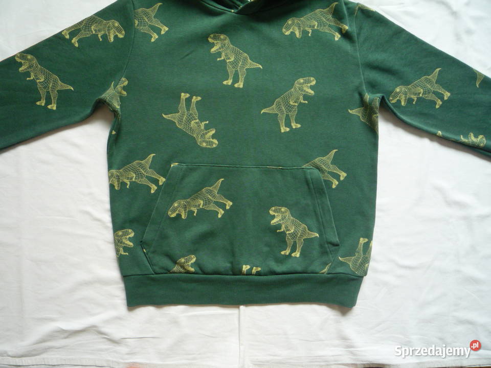 HM 134140 Zielona Bluza kaptur Dinozaury Szczecin