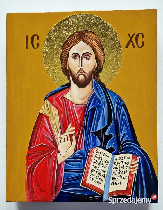 Ikona Jezus Pantokrator wykonana ręcznie na Nowy Sącz sprzedam