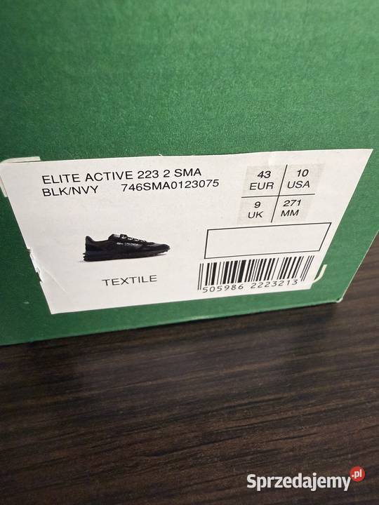 ButySneakersy Lacoste Elite Active 223 czarny mazowieckie Warszawa sprzedam
