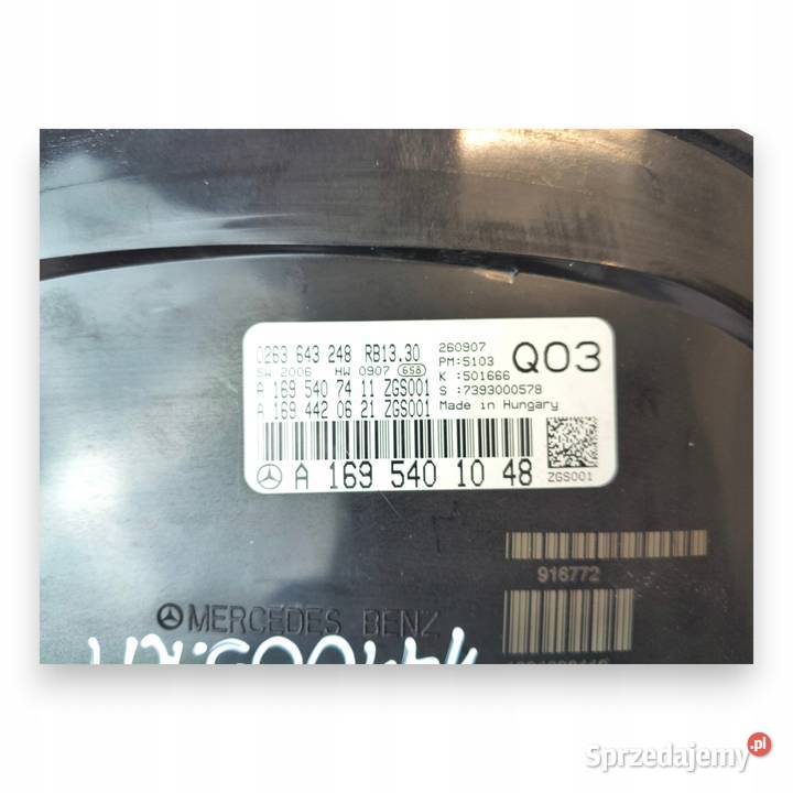 LICZNIK ZEGARY A1695401048 Mercedes W245 20 CDI sprzedam