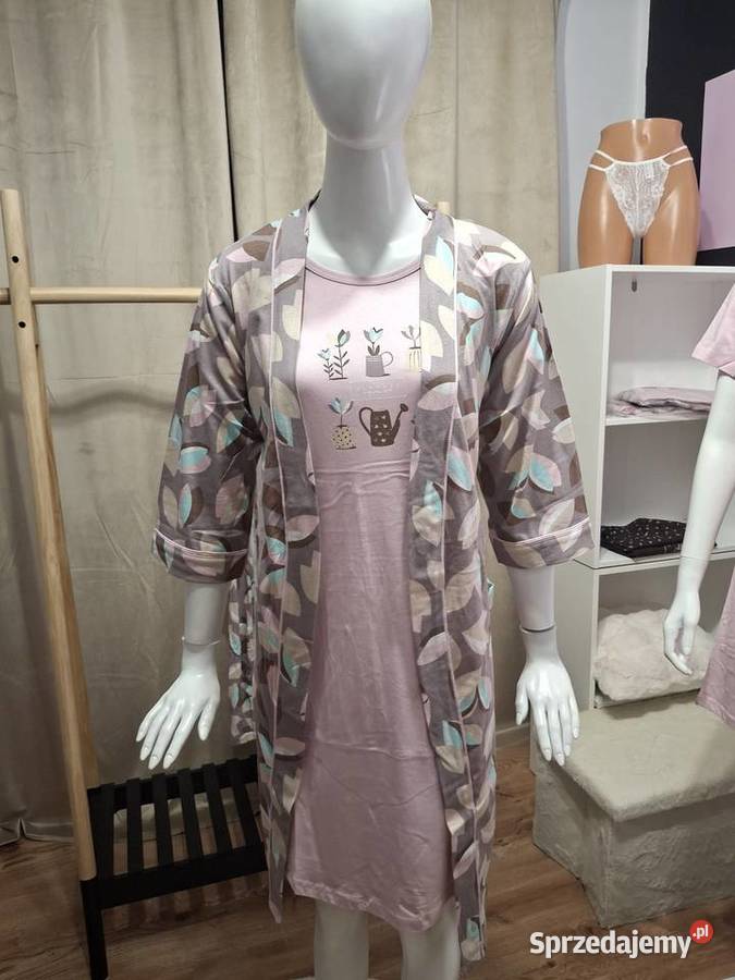 Komplet koszula nocna szlafrok L wielkopolskie Konin