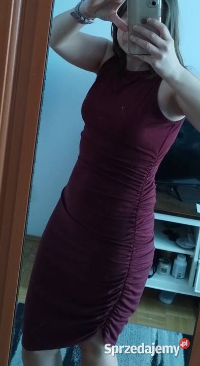 sukienka bordowa uniwersalna lubelskie