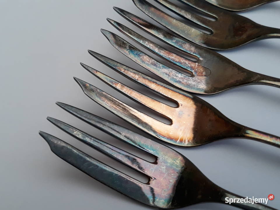 Posrebrzane widelczyki deserowe wz ANGIELSKI Dąbrowa Górnicza