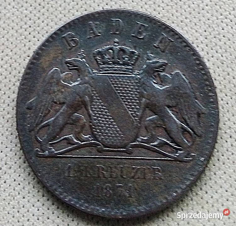 WIĘLKIE KSIĘSTWO BADENI1 KRAJCAR1871 rCU Legionowo