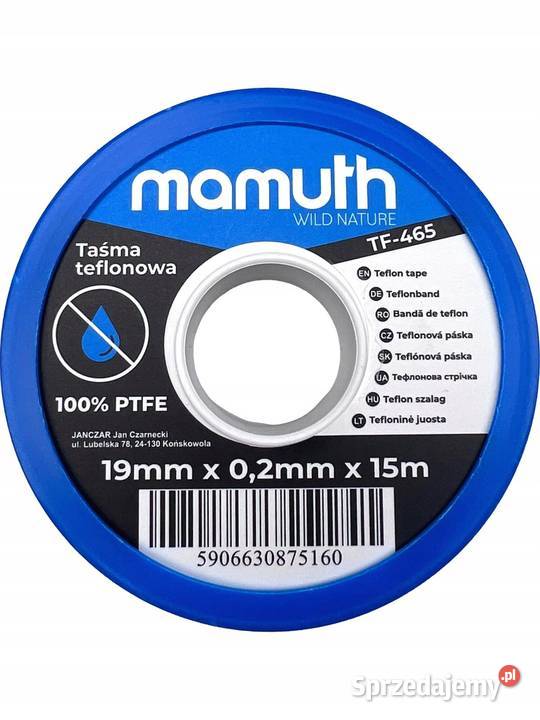 Taśma teflonowa Mamuth 19mm x 02mm x 15m 100 Radzymin
