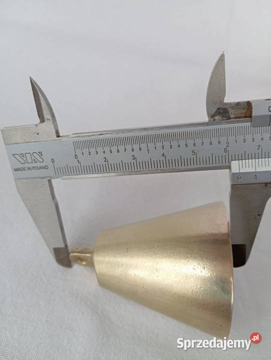 DZWONEK MOSIĘŻNY STARY STYLOWY OWALNY Pozostałe Antyki, Sztuka, Kolekcje opolskie Niemodlin