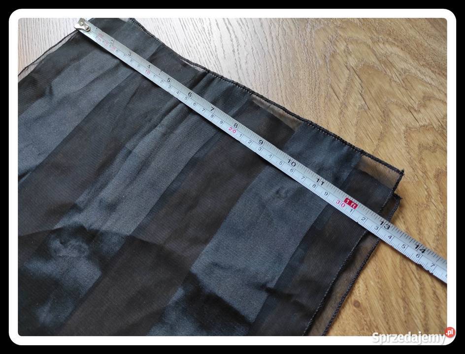 Czarny szal chusta 32 x 136 w pasy Płock