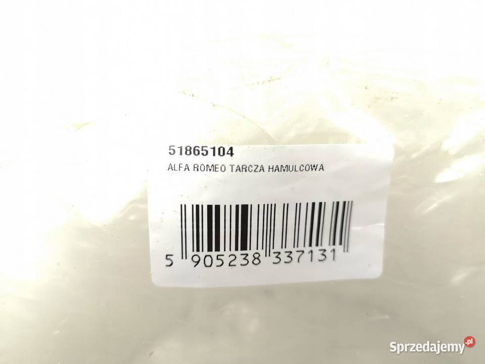 TARCZA HAMULCOWA TYŁ ALFA ROEMO MITO 0811 ORI