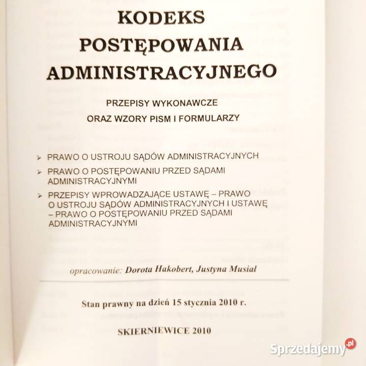 Kodeks postępowania administracyjnego Przepisy Łódź sprzedam