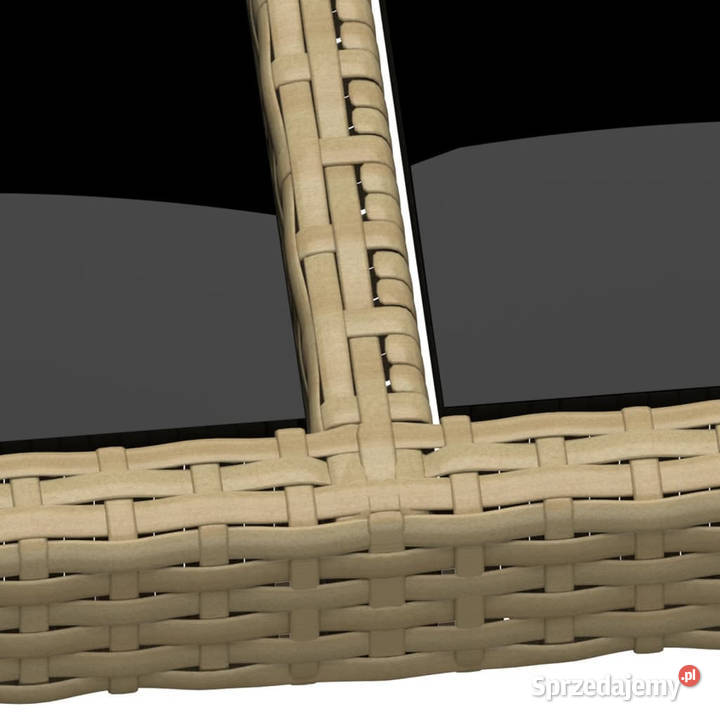 Stół ogrodowy 200x150x75 szkło i rattan PE Stoły i stoliki ogrodowe