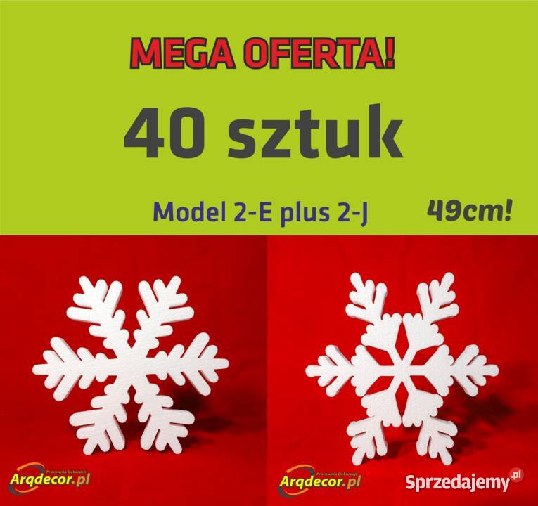 Śnieżynki styropianowe Mega Paka 49 40 sztuk Dębna