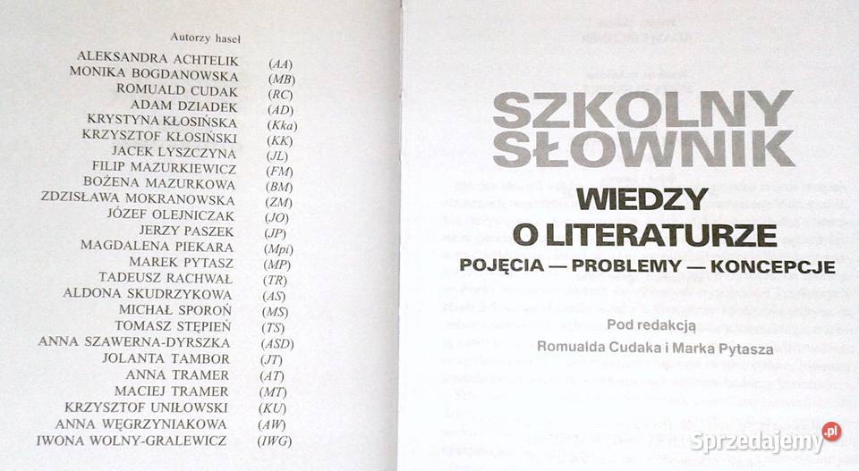 Szkolny słownik wiedzy o literaturze R Cudak M Rok wydania 2000 Pozostałe Chełm sprzedam