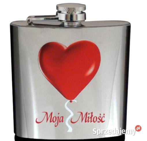 Piersiówka z Napisem Moja Miłość z Nadrukiem