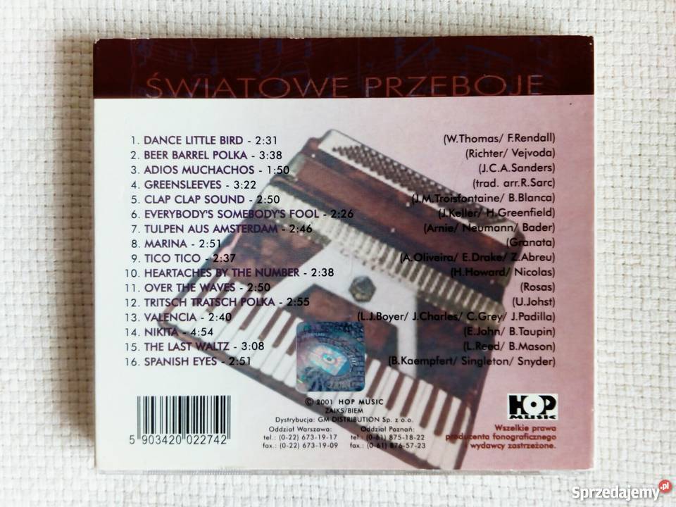 Światowe przeboje na akordeon CD CD