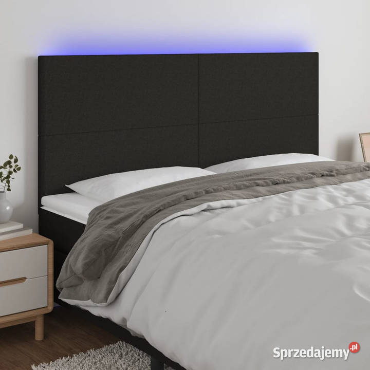 Zagłówek do łóżka z LED czarny 160x5x118128 sprzedam