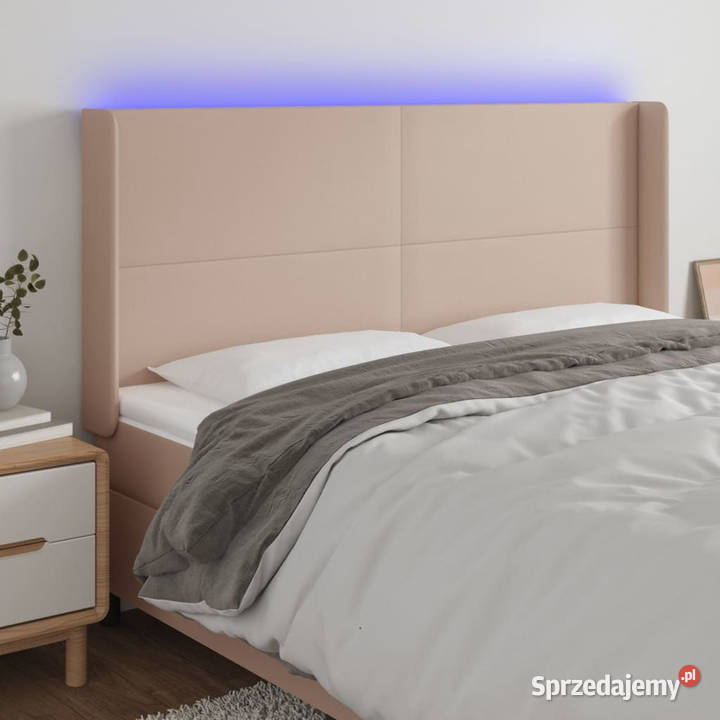 Zagłówek do łóżka z LED cappuccino 183x16x118128